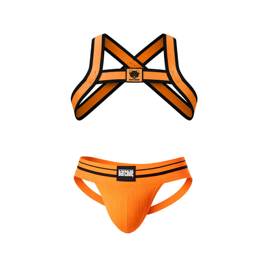 Barcode Berlin Multipack 1x Andreus Jockstrap + 1x Colin Harness Orange-Black