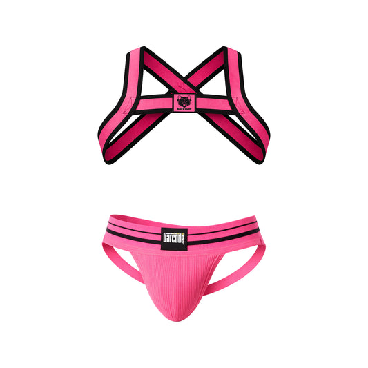 Barcode Berlin Multipack 1x Andreus Jockstrap + 1x Colin Harness Pink-Black