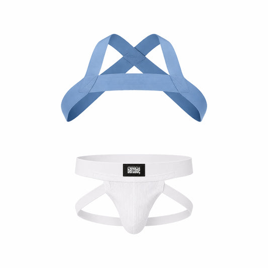 Barcode Berlin Multipack 1x Anton Jock White + 1x Harness Matt Pop Bluebeige