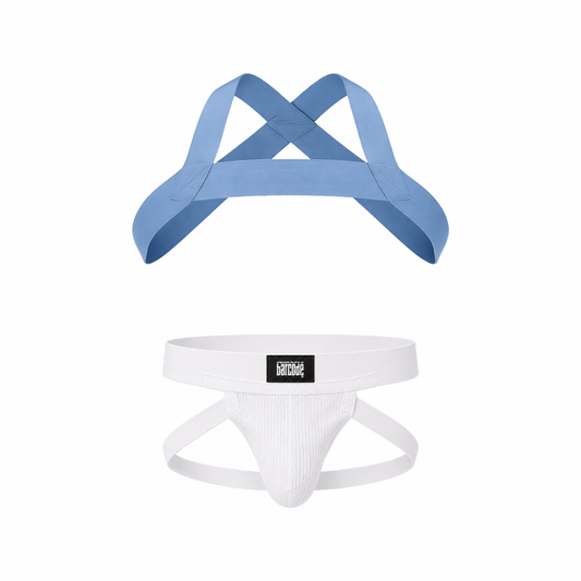 Barcode Berlin Multipack 1x Anton Jock White + 1x Harness Matt Pop Bluebeige