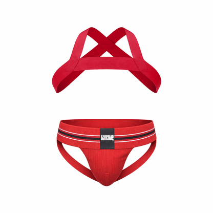 Barcode Berlin Multipack: 1x Boris Jockstrap + 1x Harness, Mattrot