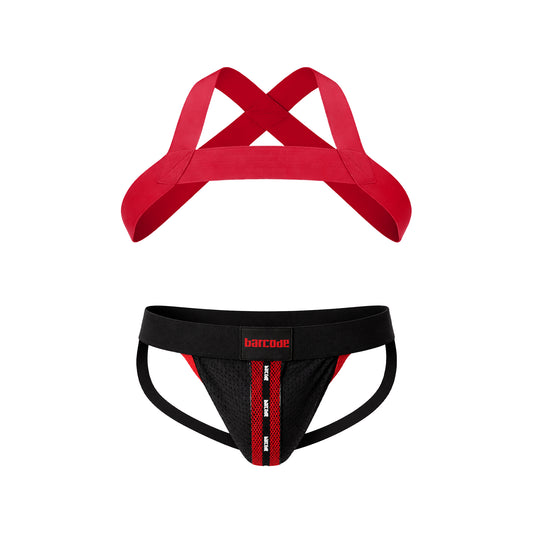 Barcode Berlin Multipack 1x Mesh Jock Tel Black-Red + 1x Matt Harness Red
