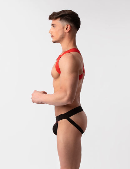 Barcode Berlin Monipakkaus 1x Mesh Jock -teltta musta-punainen + 1x Matt Harness punainen