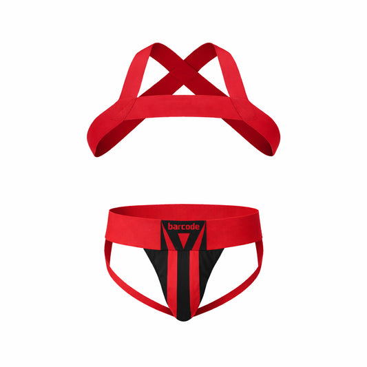 Barcode Berlin Multipack 1x Zuri Jockstrap Red/Black + 1x Harness Matt Red