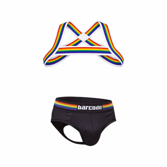 Barcode Berlin Multipack Backless Brief Pride Black + Pride Harness