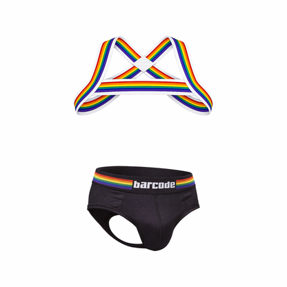 Barcode Berlin Multipack Backless Brief Pride Black + Pride Harness