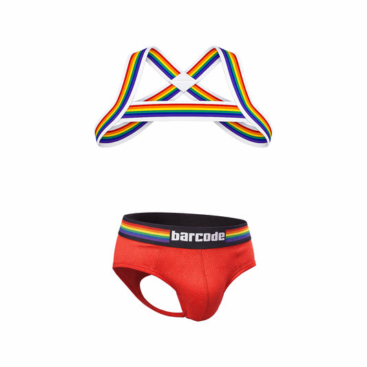 Barcode Berlin Multipack Backless Brief Pride Red + Pride Harness