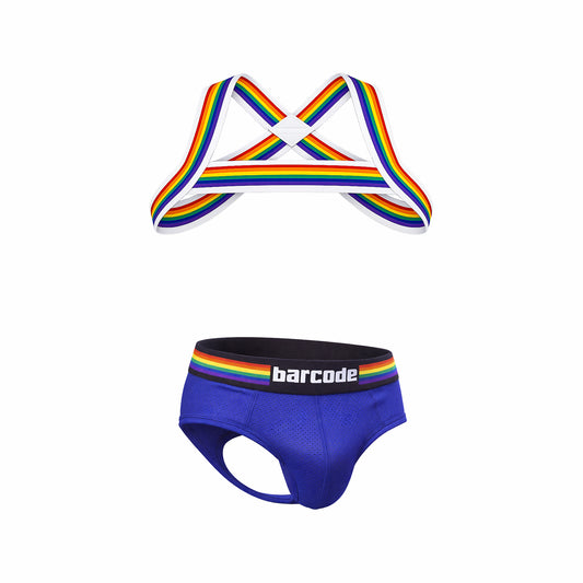 Barcode Berlin Multipack Backless Brief Pride Royal + Pride Harness White