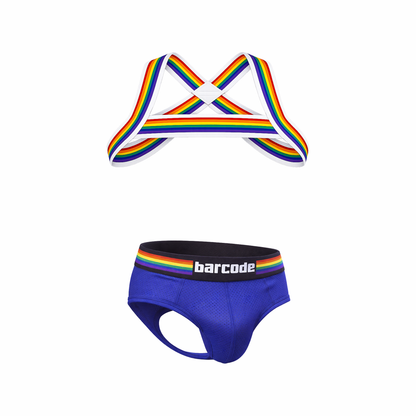 Barcode Berlin Multipack Backless Brief Pride Royal + Pride Harness White