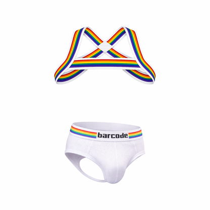 Barcode Berlin Multipack Backless Brief Pride White + Pride Harness