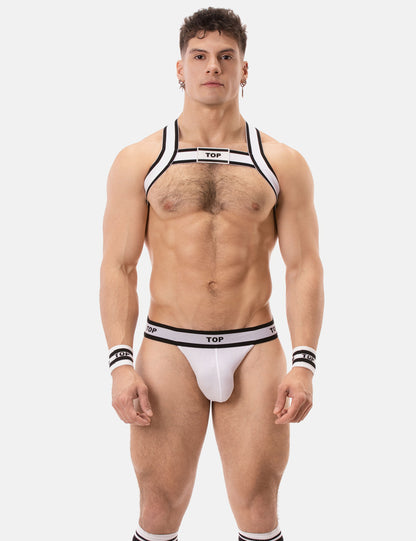 Barcode Berlin TOP Multipack 1x Jockstrap White + 1x Harness White-Black