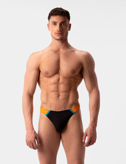 Barcode Berlin Uril Swim Thong Black-Orange-Blue