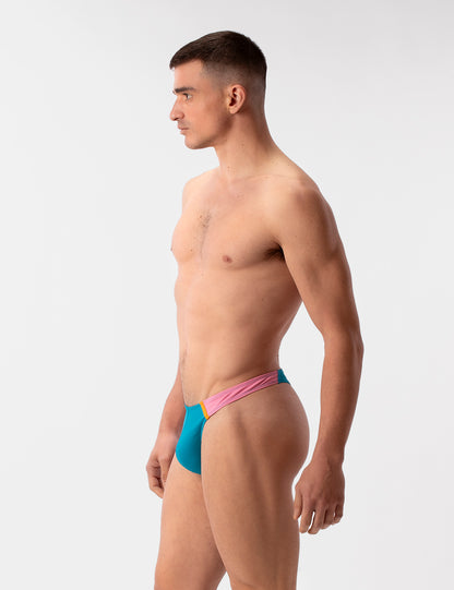 Barcode Berlin Uril Swim Thong Blue-Rose-Orange