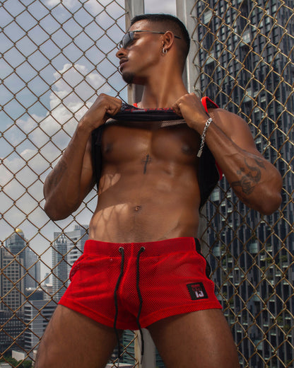 CELLBLOCK 13 Chain Reaction Mesh Jock Short Red