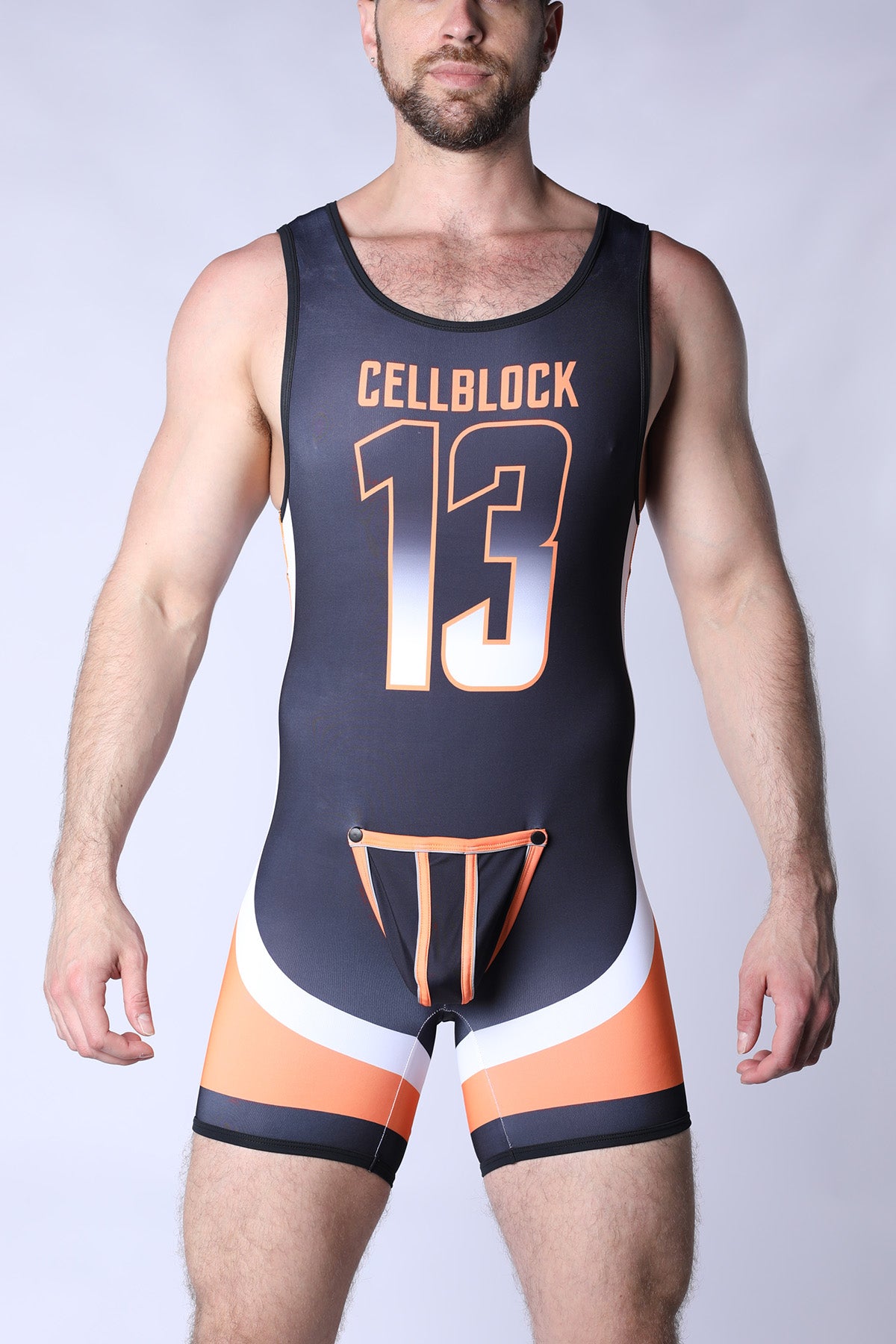 CELLBLOCK 13 Chain Reaction Singlet Jock Orange