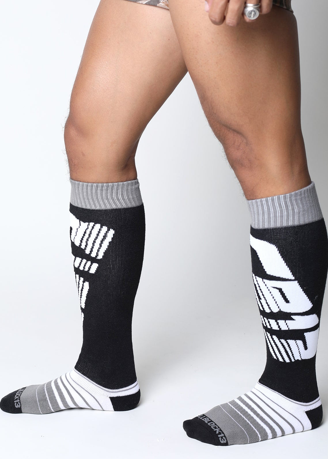 CELLBLOCK 13 Multipack Slip à boutons-pression anti-chrome + chaussettes hautes Velocity 2.0 grises