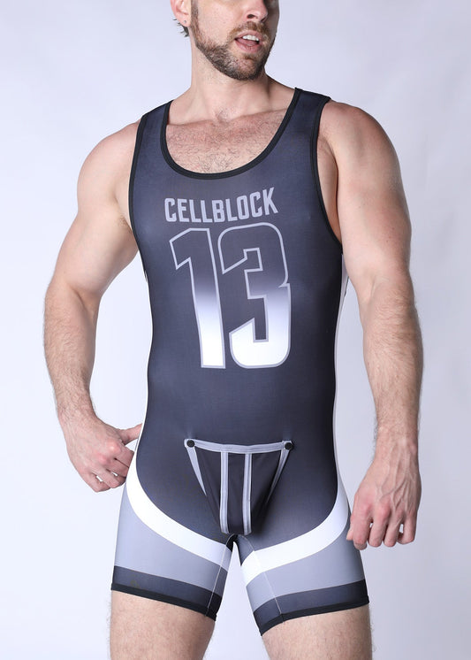 CELLBLOCK 13 Multipack Chain Reaction Singlet Jock + Velocity 2.0 Knee High Sock Grey