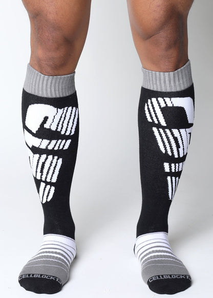 CELLBLOCK 13 Multipack Chain Reaction Singlet Jock + Velocity 2.0 Kniestrümpfe, Grau
