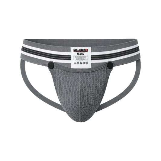 CELLBLOCK 13 Tight End 2 inch Snap Up Jockstrap Grey