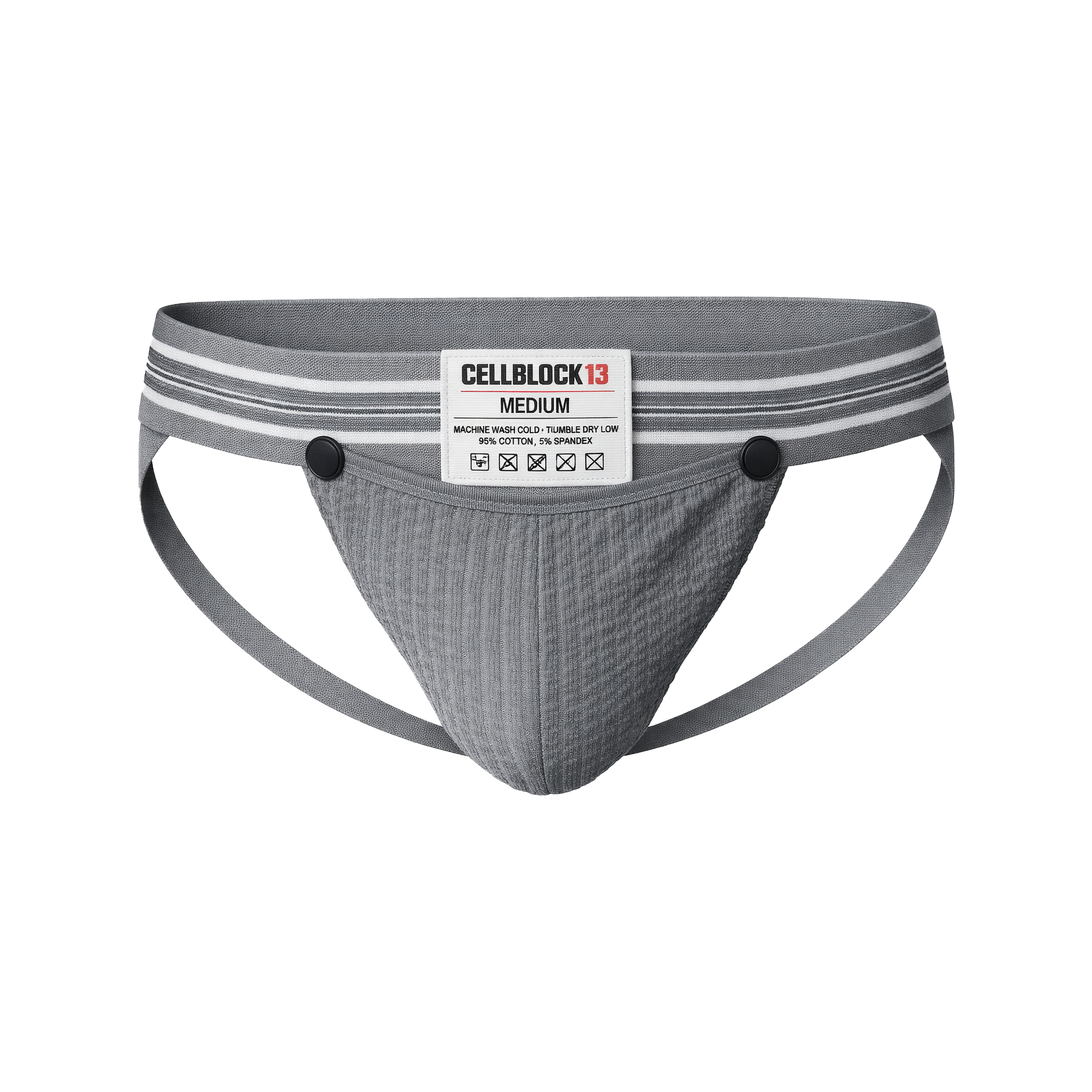 CELLBLOCK 13 Tight End 2 inch Snap Up Jockstrap Grey
