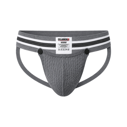 CELLBLOCK 13 Tight End 2 inch Snap Up Jockstrap Grey