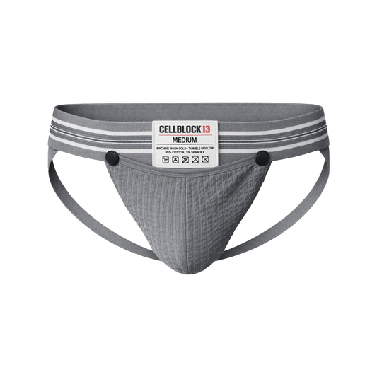 CELLBLOCK 13 Tight End 2 inch Snap Up Jockstrap Grey