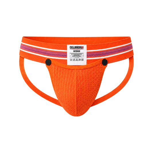 CELLBLOCK 13 Tight End 2 inch Snap Up Jockstrap Orange