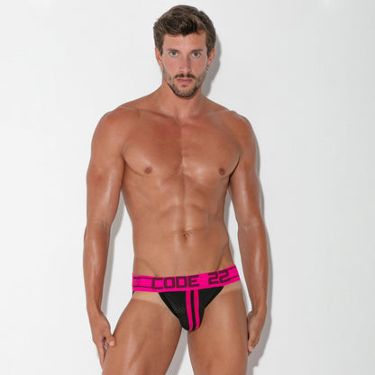 CODE 22 Czarny pasek Motion Jockstrap