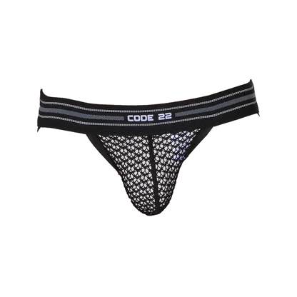 CODE 22 Openwork Jockstrap Black