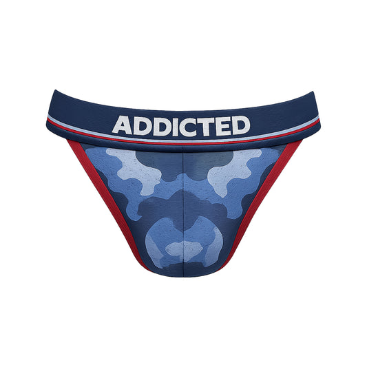 ADDICTED Camo Mesh Push Up Bikini Brief Navy