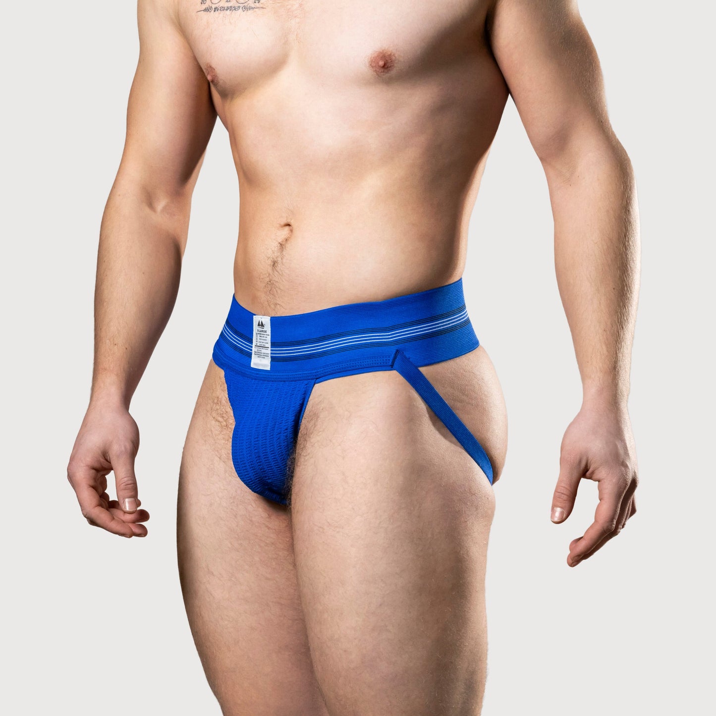 MM Sports The Original No. 10 Swimmer/Jogger Jockstrap 3 inch Blue