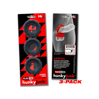 Hünkyjunk SUPER HUJ 3-pack Cockrings Tar Ice