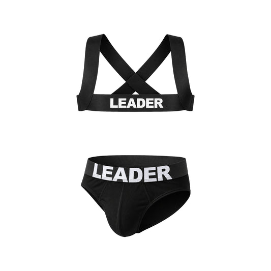 LEADER Essentials Multipack 1x Brief + 1x Harness Black