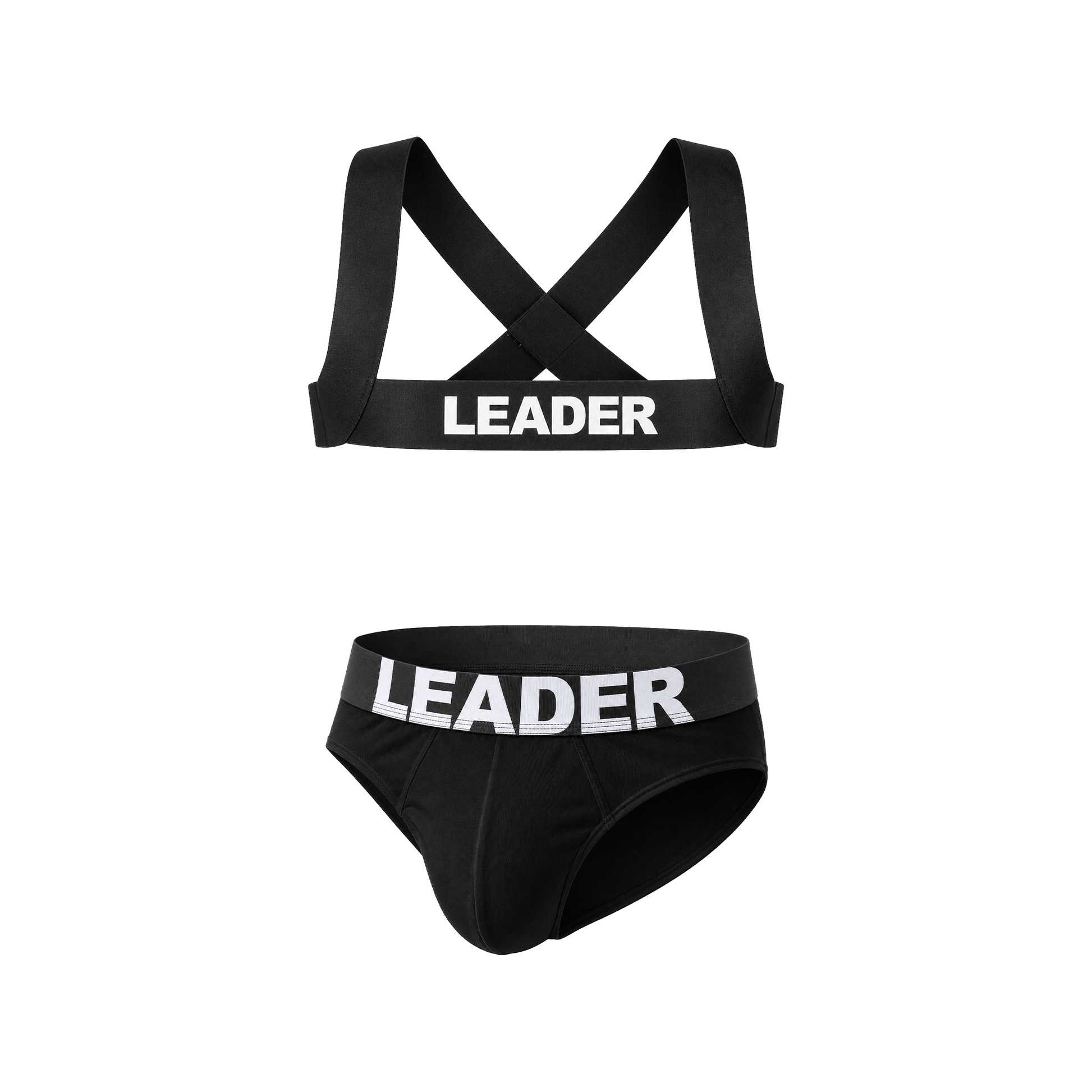 LEADER Essentials Multipack 1x Brief + 1x Harness Black