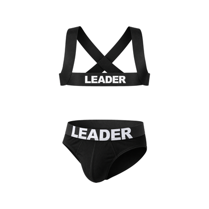 LEADER Essentials Multipack 1x Brief + 1x Harness Black