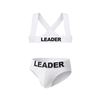 LEADER Essentials Multipack 1x Brief + 1x Harness White