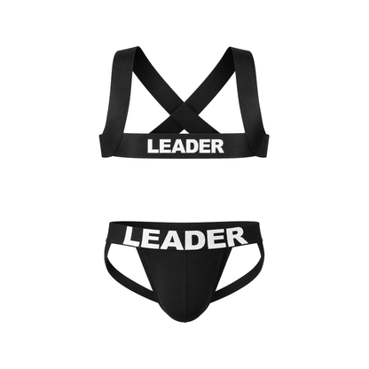 LEADER Essentials Multipack 1x Jockstrap + 1x Harness Black