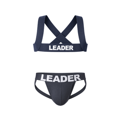 LEADER Essentials Multipack 1x Jockstrap + 1x Harness Navy