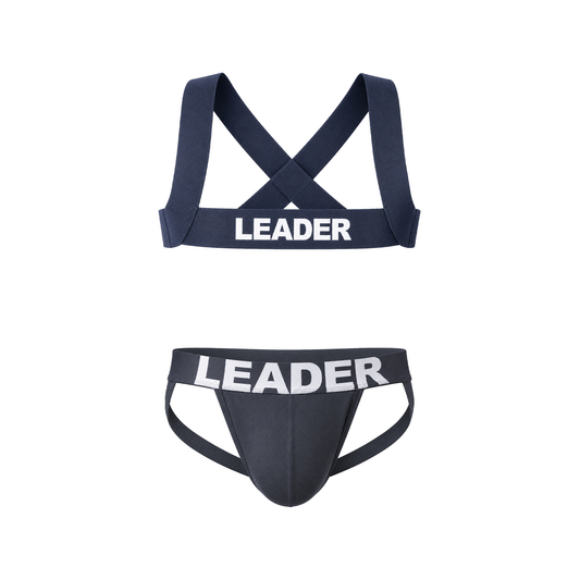 LEADER Essentials Multipack 1x Jockstrap + 1x Harness Navy