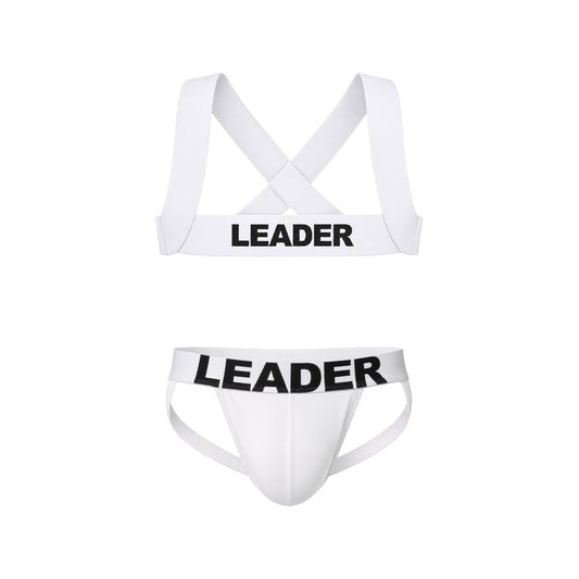 LEADER Essentials Multipack 1x Jockstrap + 1x Harness White
