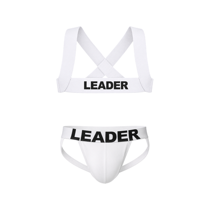 LEADER Essentials Multipack 1x Jockstrap + 1x Harness White