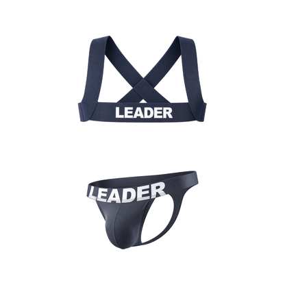 LEADER Essentials Multipack 1x Thong + 1x Harness Navy
