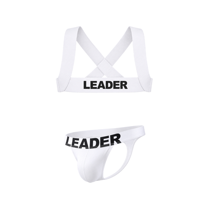 LEADER Essentials Multipack 1x Thong + 1x Harness White