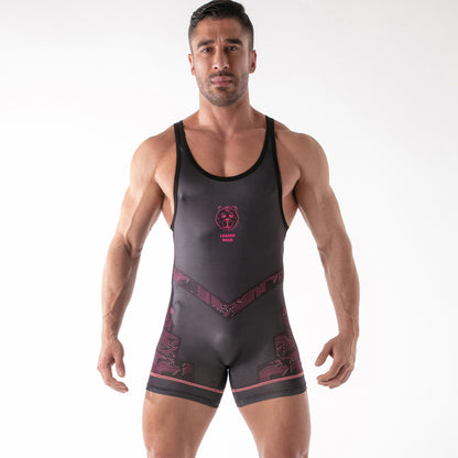 LEADER ID Party Singlet Bear Black/Pink
