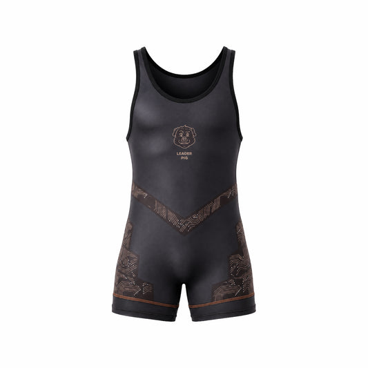 LEADER ID Party Singlet Pig Black/Brown