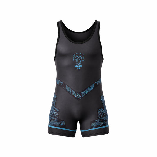 LEADER ID Party Singlet Pup Black/Blue
