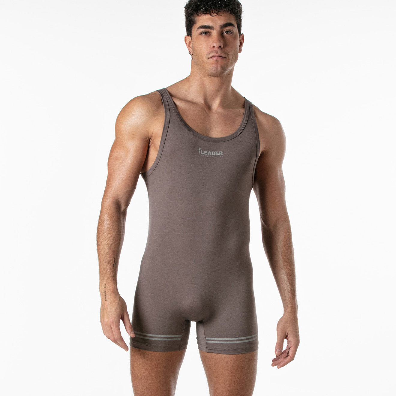 LEADER ID Sports Singlet Taupe