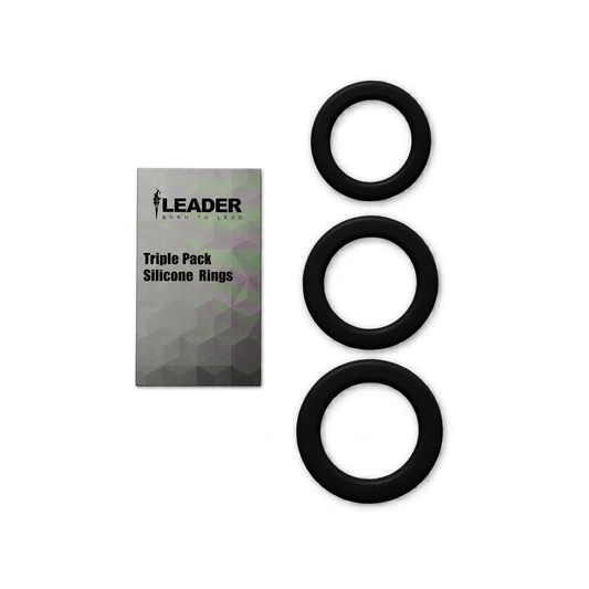 LEADER Silicone Rings Triple Pack Black