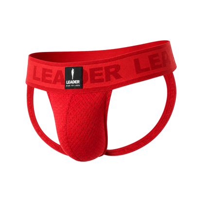 LEADER Sport-Mesh-Jockstrap Rot