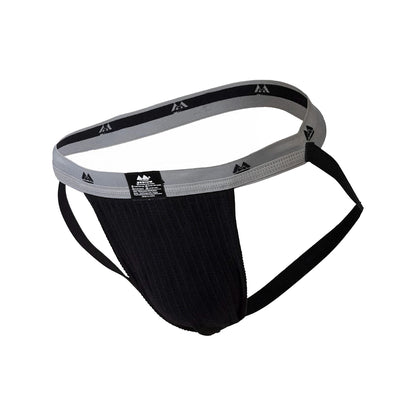 MM Sports The Original Swimmer/Jogger Jockstrap 1 inch Black